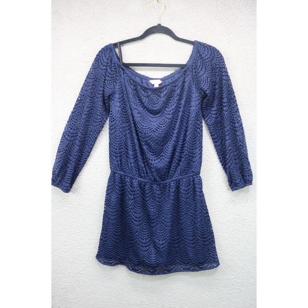 Lilly Pulitzer Navy Blue Lace Lana Skort Romper-Size Small